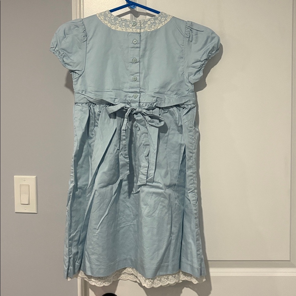 Janie and Jack Girls Blue Lace Trim Kids Dress Size 8 - Picture 2 of 4